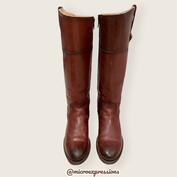 Frye Jayden Button Redwood Brown Leather Knee High Fall/Winter Tall Riding Boots - Picture 10 of 16